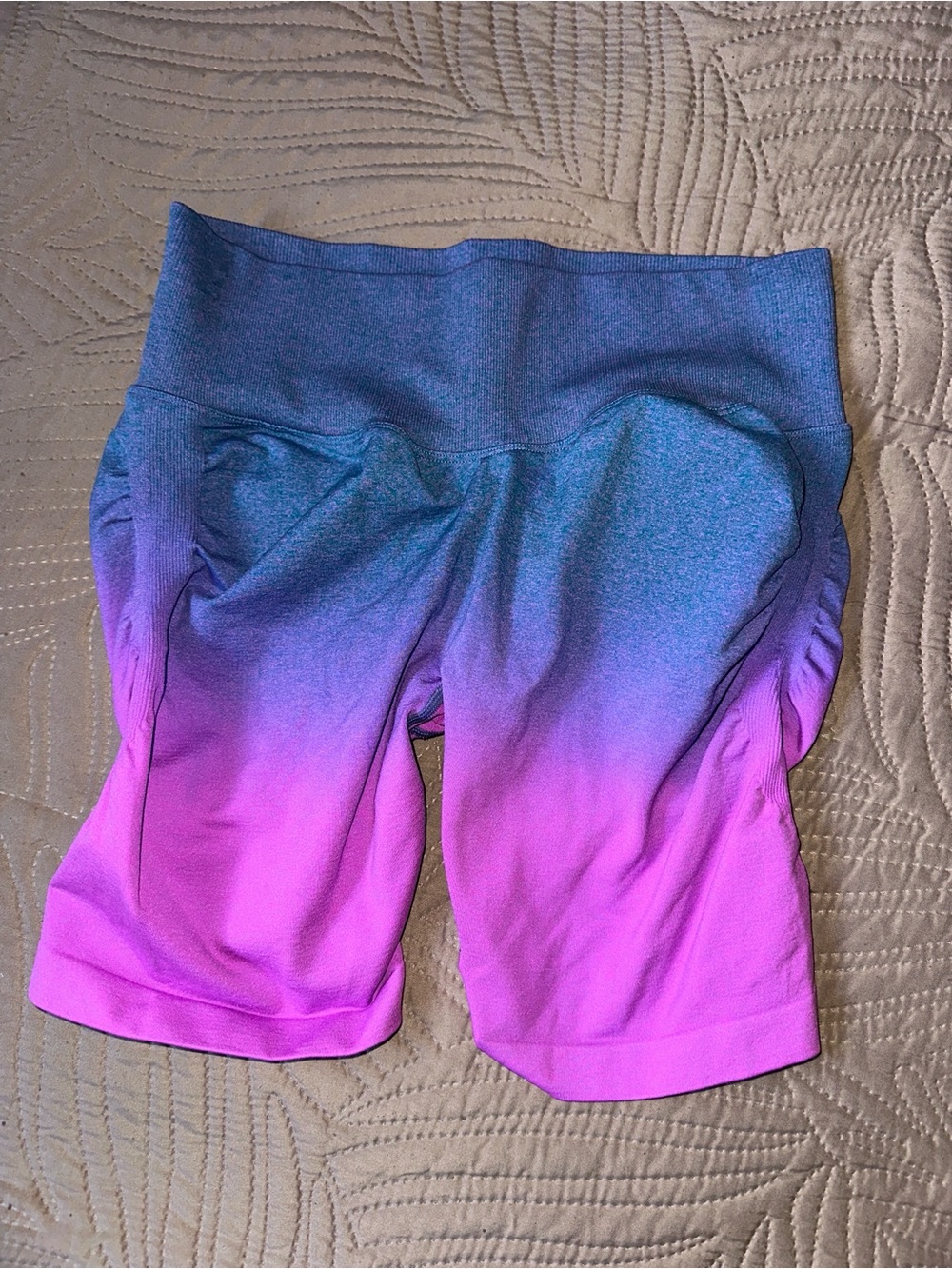 BuffBunny Ombre Blue to Pink High-Rise Bike Shorts
